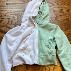 hollister colorblock cropped hoodie